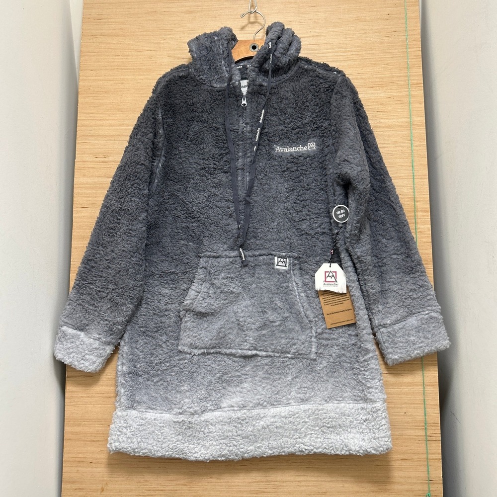 Avalanche Outdoor Supply Co Womens Grey Ombre Sherpa Fleece Hoodie Small NWT